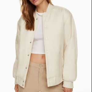 Aritzia Cream Bomber Jacket